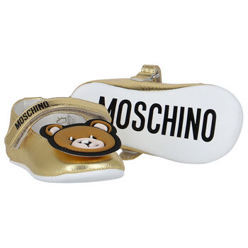 Baby Girls Gold Teddy Bear Pre Walker Shoes