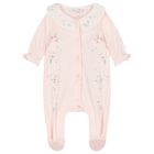 Baby Girls Pink Embroidered Babygrow, 2, hi-res