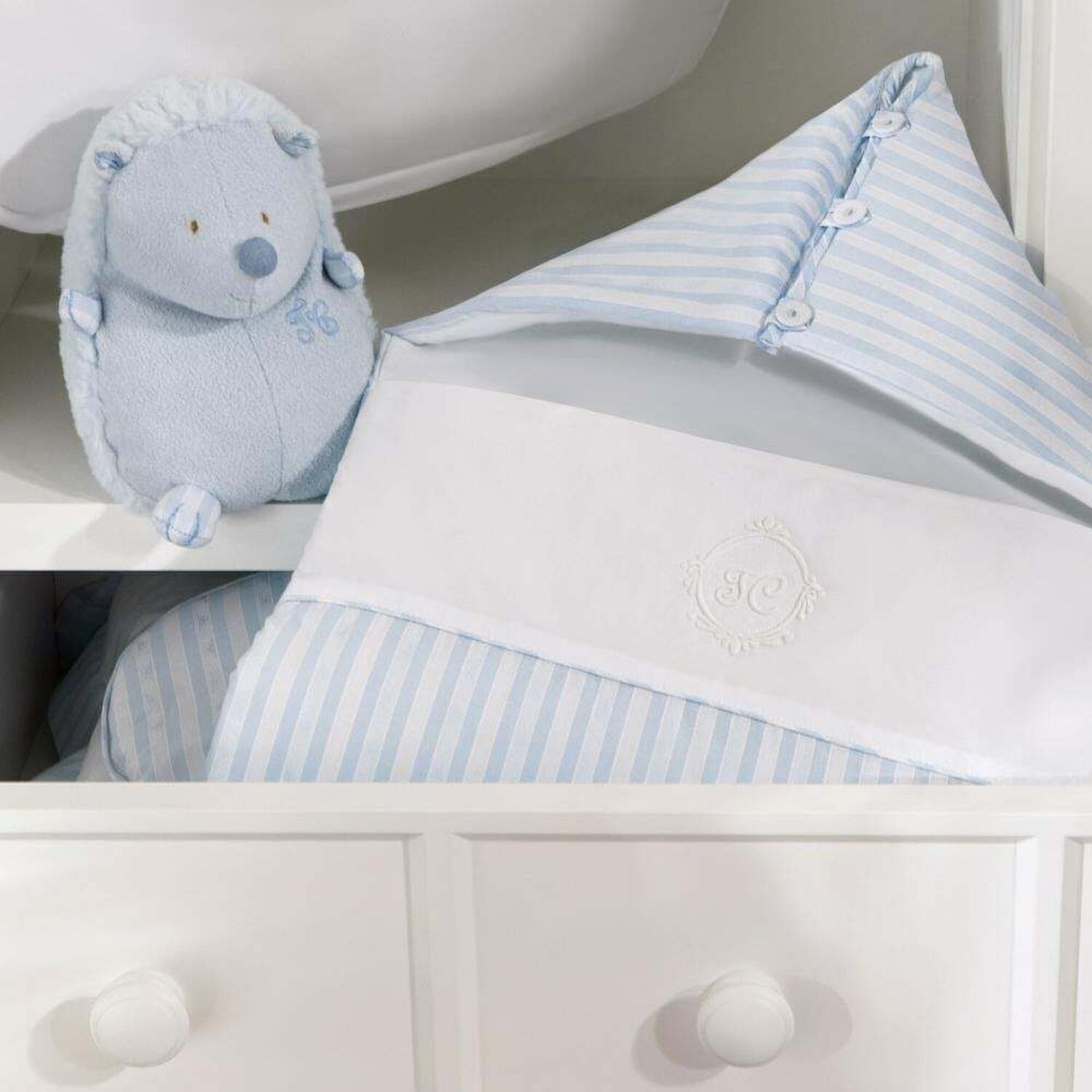 Baby Boys Blue Striped Nest, 1, hi-res image number null