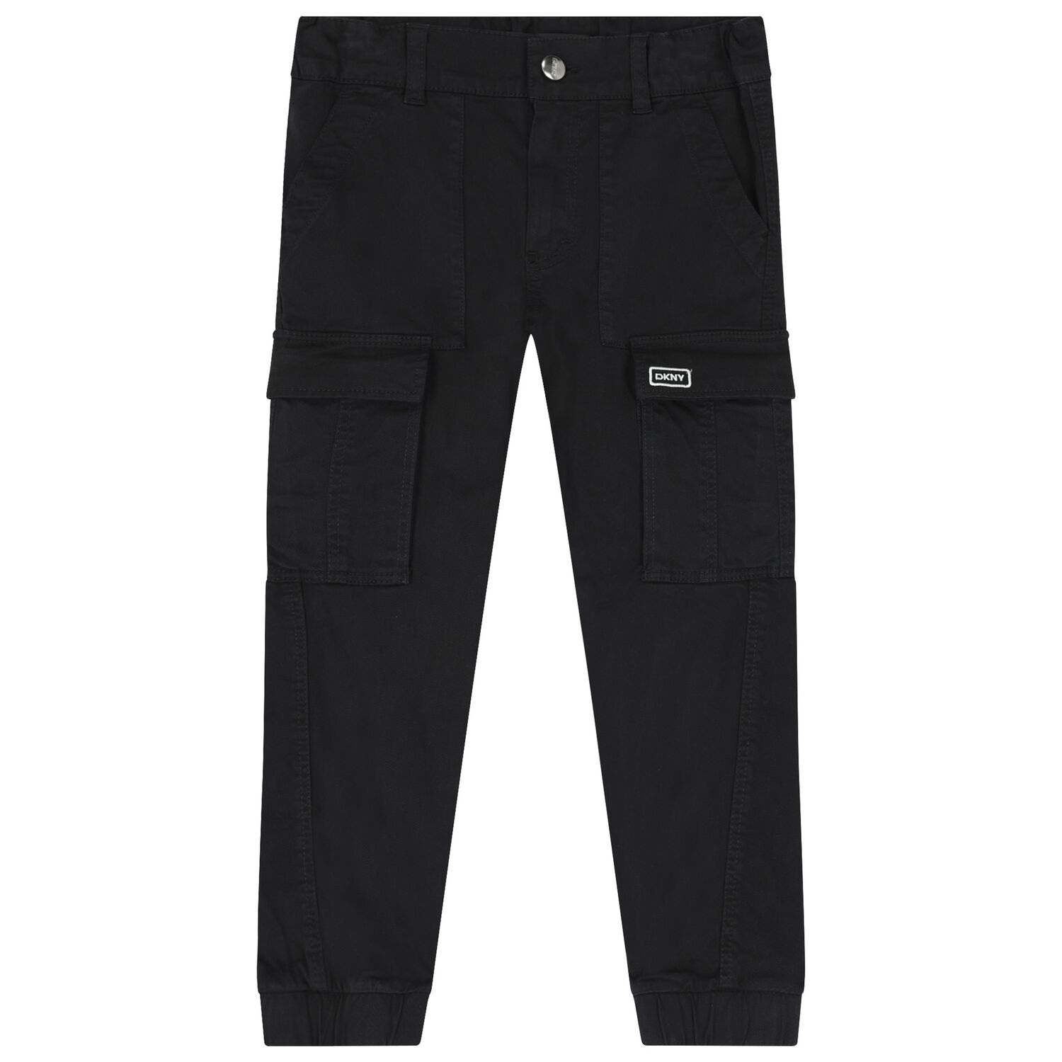 Boys Black Logo Cargo Trousers, 1, hi-res image number null
