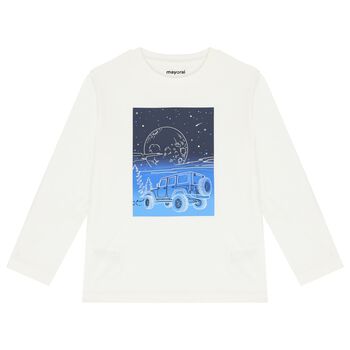 Boys Ivory Glow in the Dark Long Sleeve Top