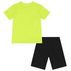 Boys Green & Black Dinosaur Shorts Set, 2, hi-res