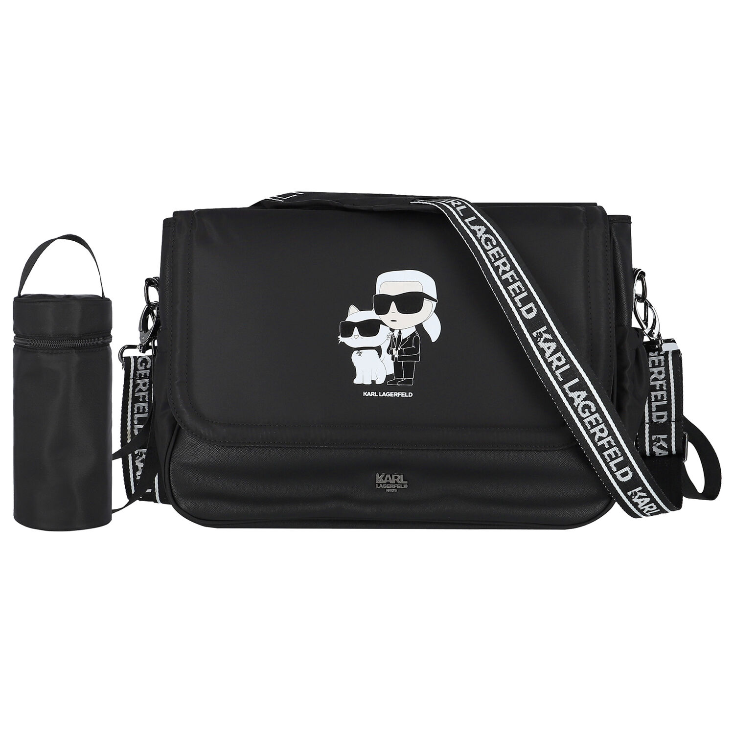 Black Logo Baby Changing Bag, 1, hi-res