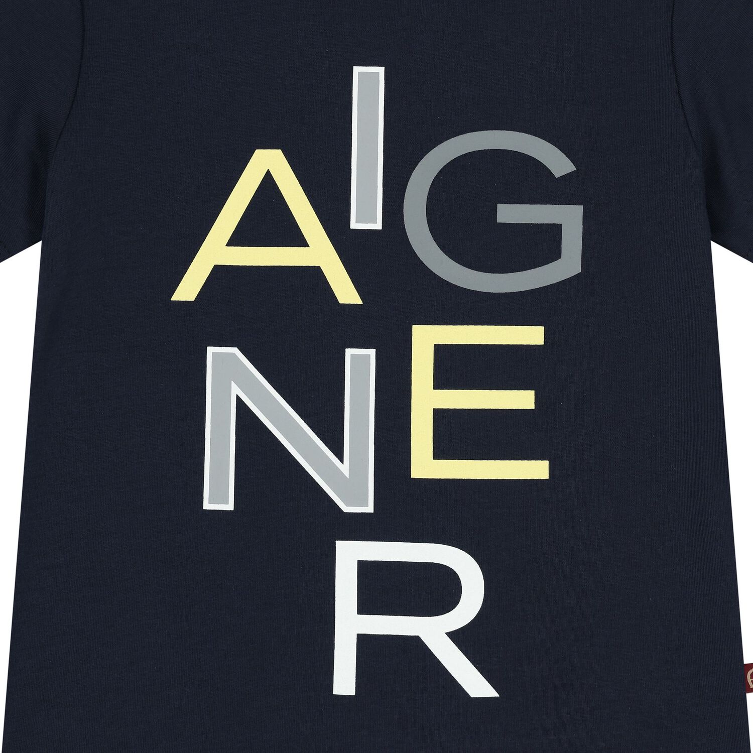 Younger Boys Navy Blue Logo T-Shirt, 2, hi-res