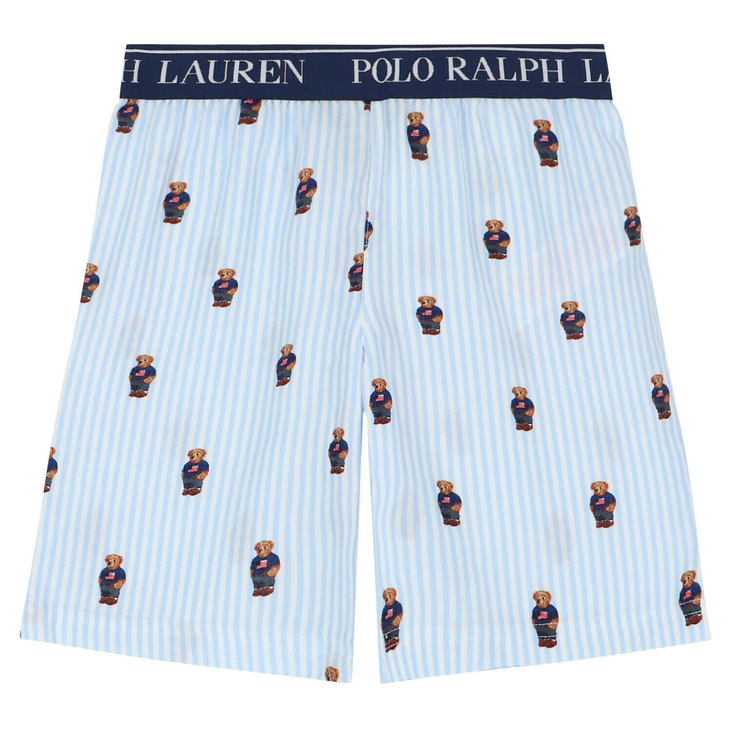 Boys White & Blue Polo Bear Pyjamas, 1, hi-res
