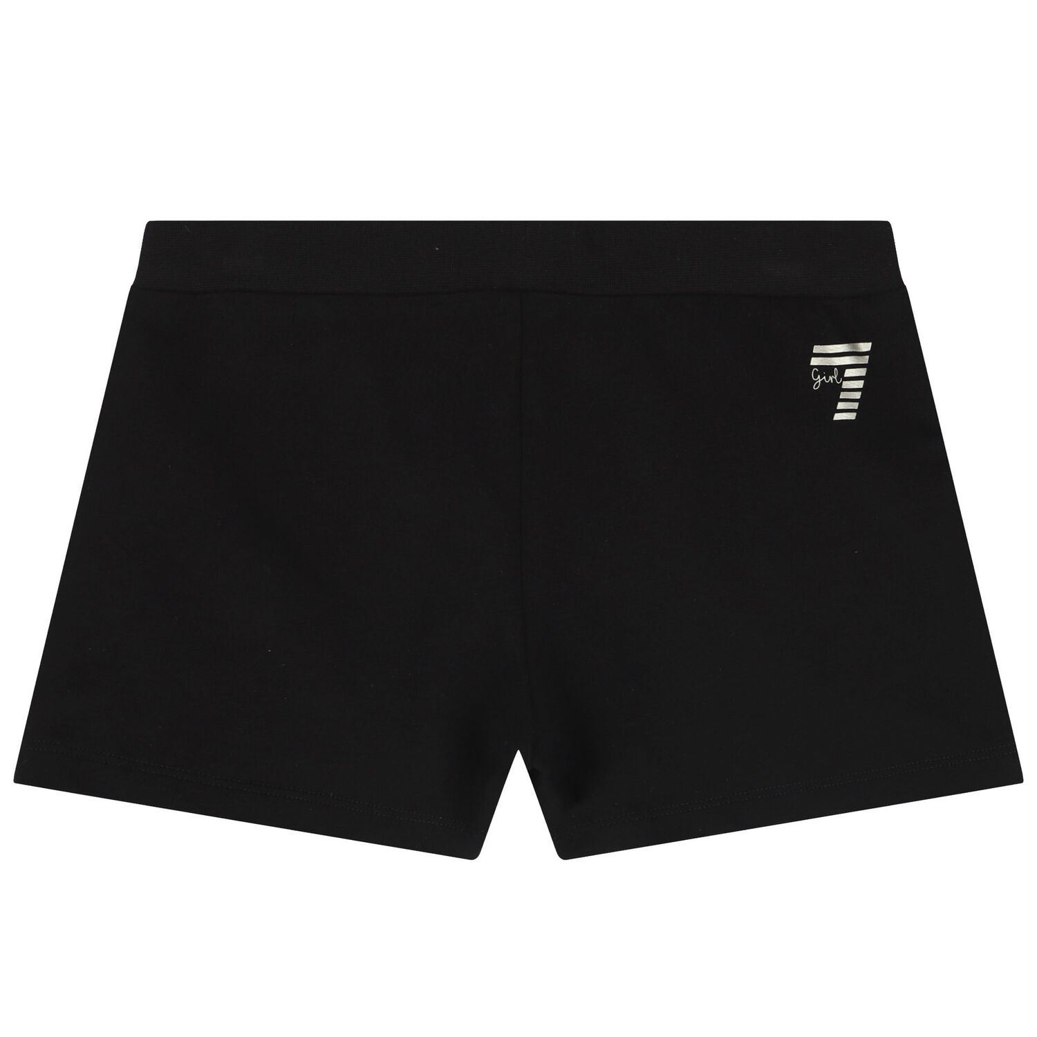 Girls Black Logo Shorts, 1, hi-res