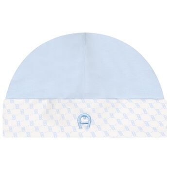 Baby Boys Blue & White Logo Hat