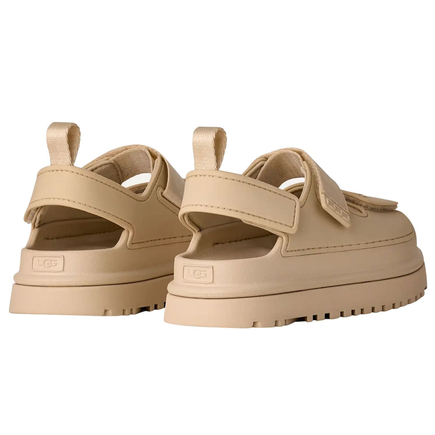 Beige Chunky Logo Sandals , 3, hi-res