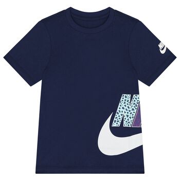 Nike Kids Girls Navy Blue Logo T-Shirt, 2 Girls Navy Blue Logo T-Shirt