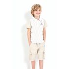Boys Beige & White Logo Polo Shirt, 1, hi-res