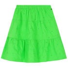 Girls Green Logo Broderie Anglaise Skirt, 2, hi-res