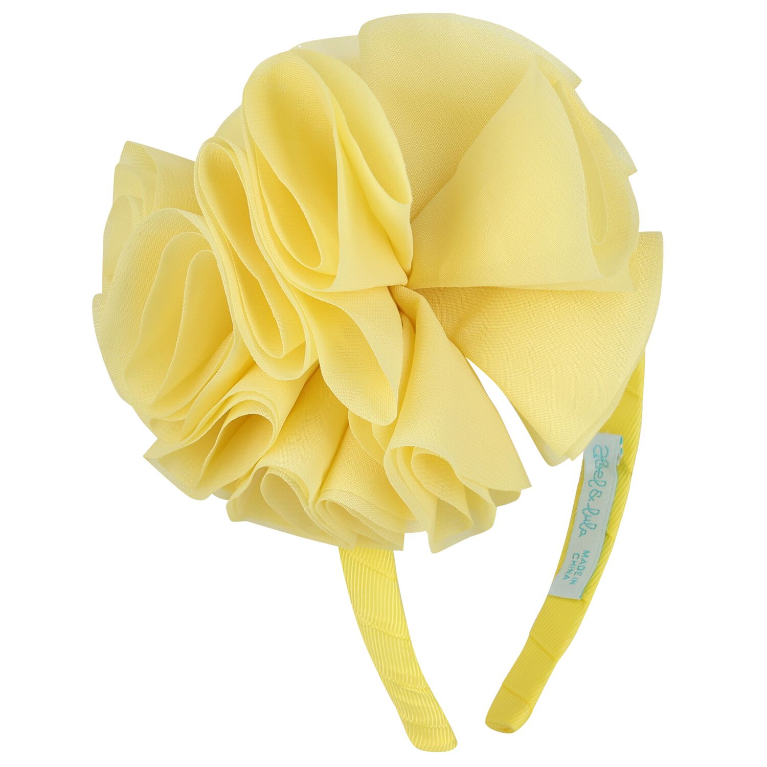 Girls Yellow Flower Headband, 3, hi-res
