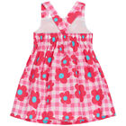 Girls Pink Gingham & Flower Dress, 1, hi-res