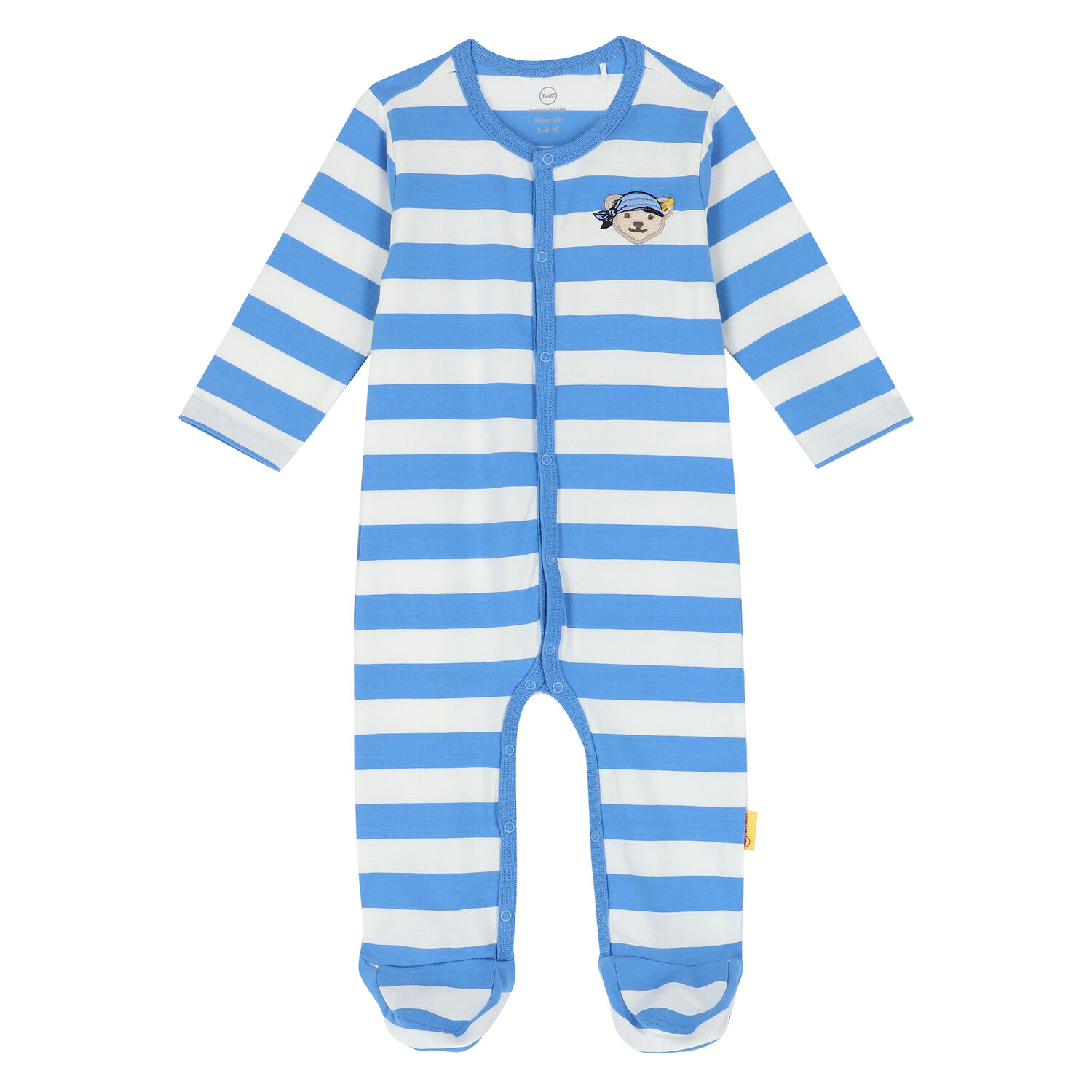 Baby Boys Blue & White Teddy Babygrow, 1, hi-res image number null
