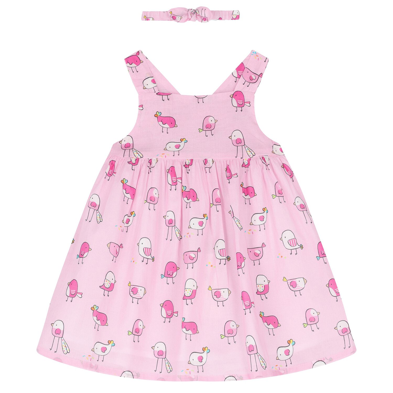 Baby Girls Pink Birds Dress Set, 1, hi-res image number null