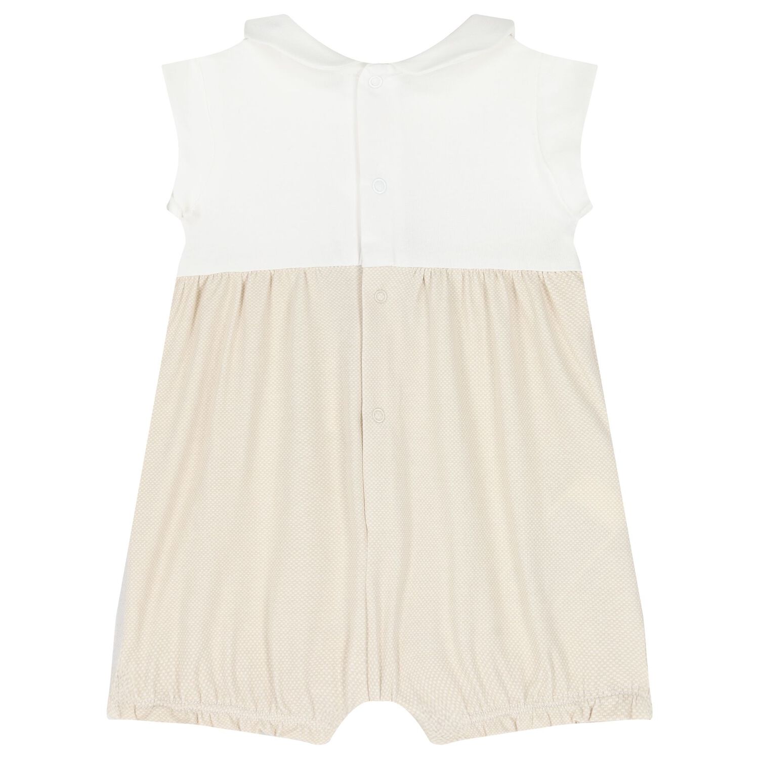 Baby Girls Beige & White Cotton Rompers ( 2-Pack ), 2, hi-res