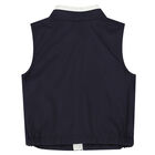 Younger Boys Navy Logo Gilet, 1, hi-res