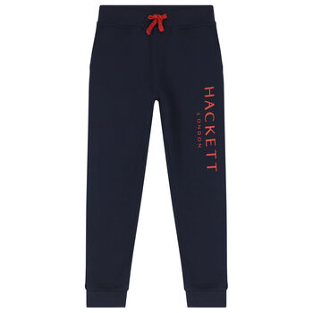 Boys Navy Blue Logo Joggers