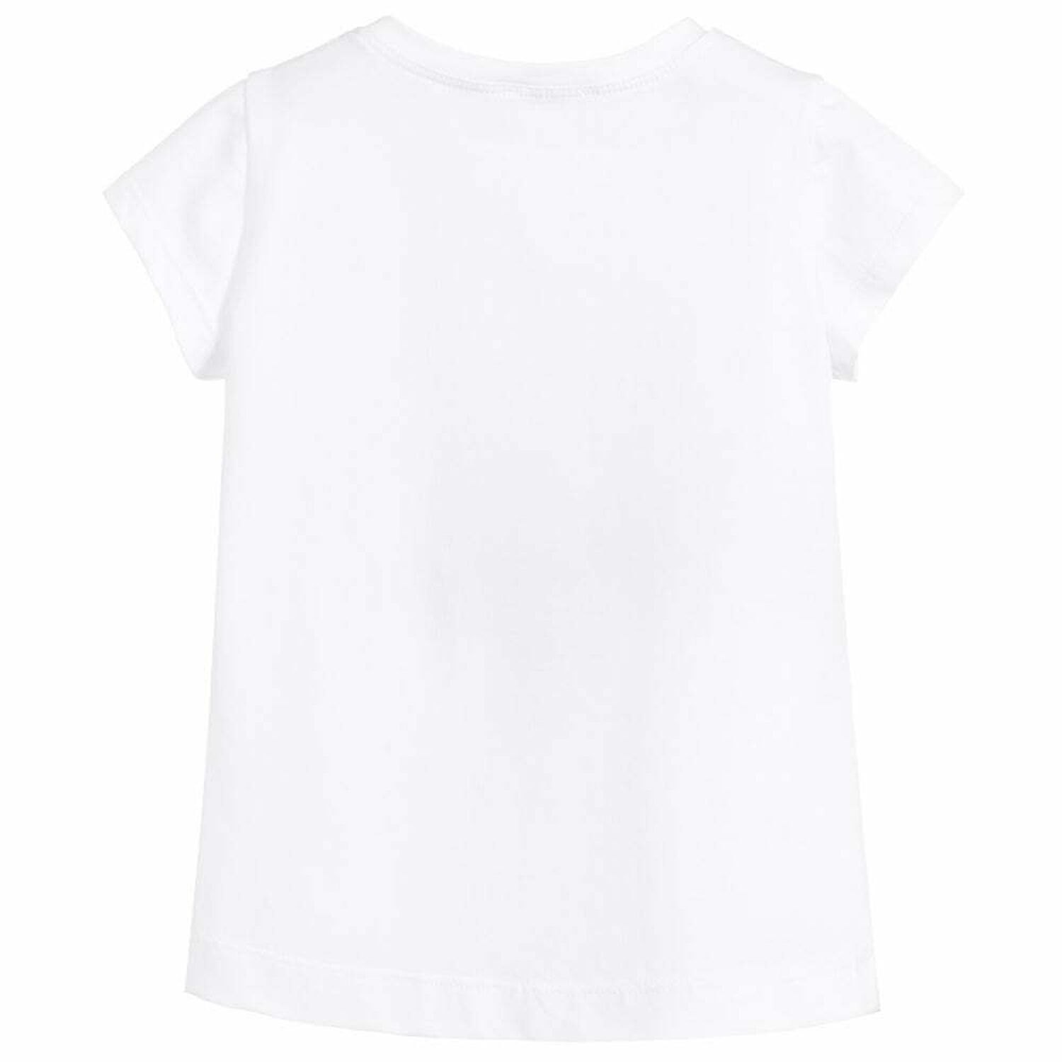 Girls White Tulip Printed Tops, 1, hi-res