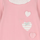 Girls Pink Heart Babygrow, 1, hi-res