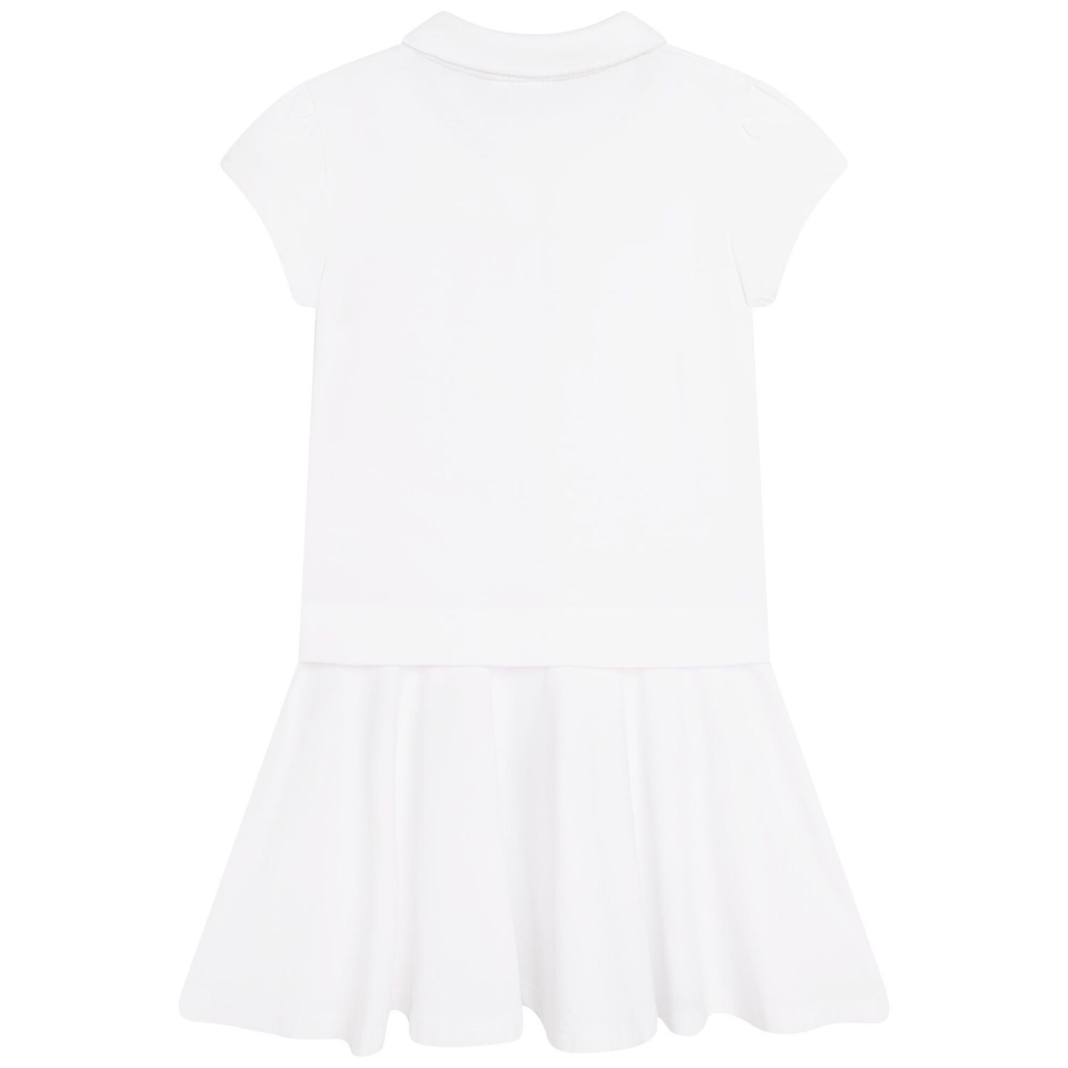 Girls White Logo Polo Dress, 1, hi-res