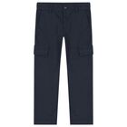 Boys Navy Blue China wello Trousers, 1, hi-res