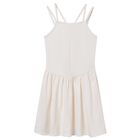 Girls Ivory Ribbed Dress, 2, hi-res