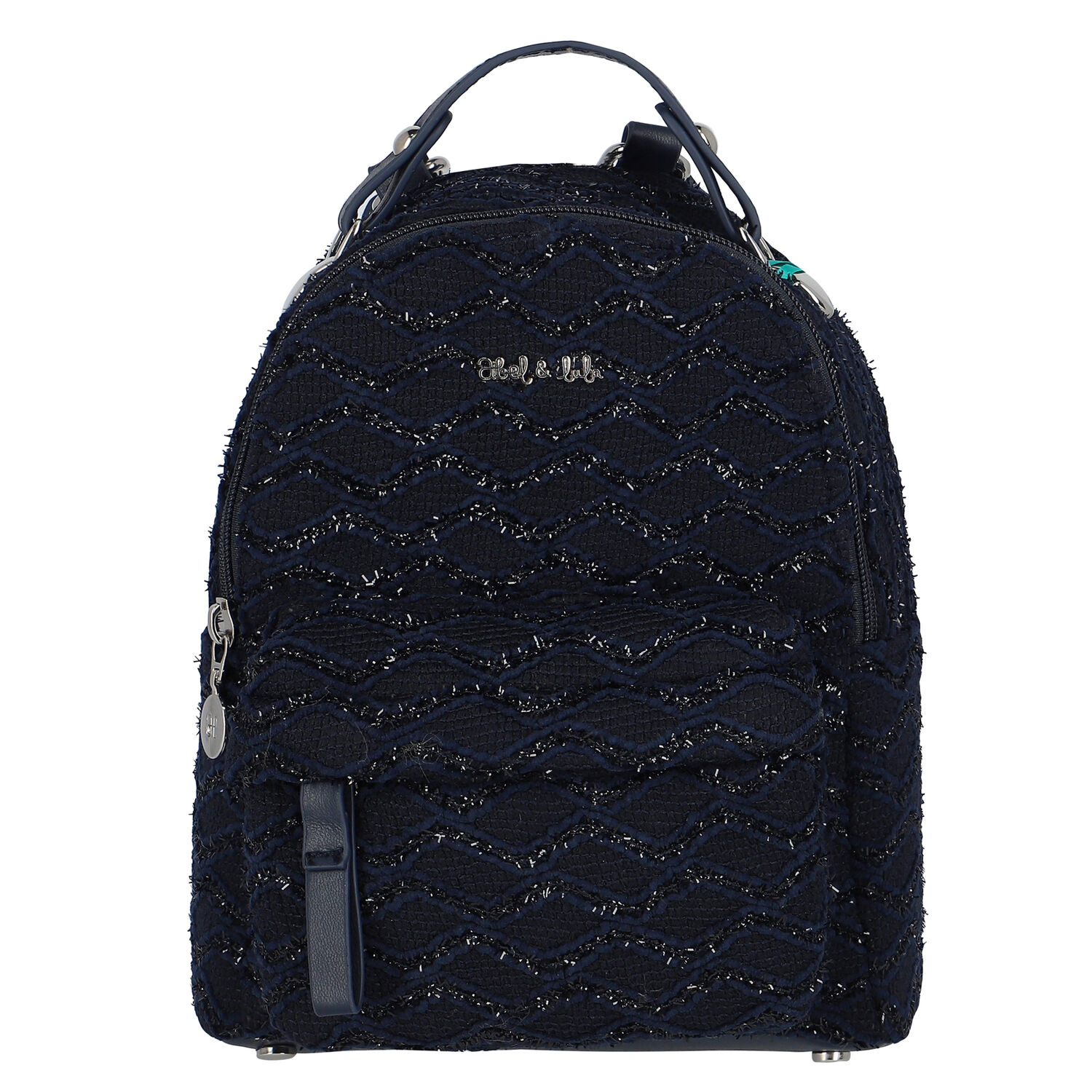 Girls Navy Logo Backpack, 1, hi-res