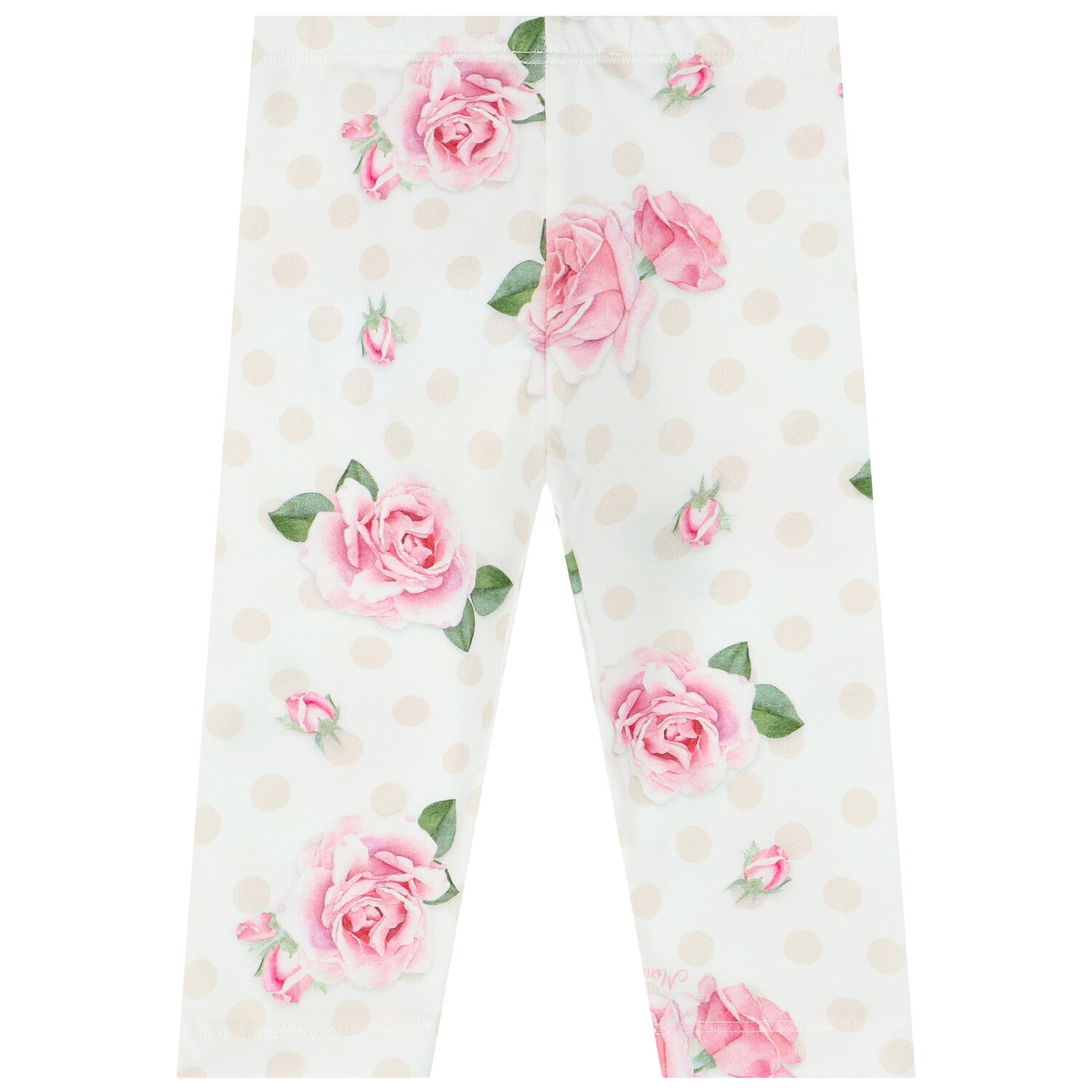 Younger Girls White Roses & Dots Leggings, 1, hi-res image number null