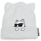 Baby Girls Grey Choupette Knitted Hat, 1, hi-res