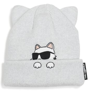 Baby Girls Grey Choupette Knitted Hat