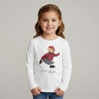Girls Ivory Polo Bear Long Sleeve Top, 1, hi-res