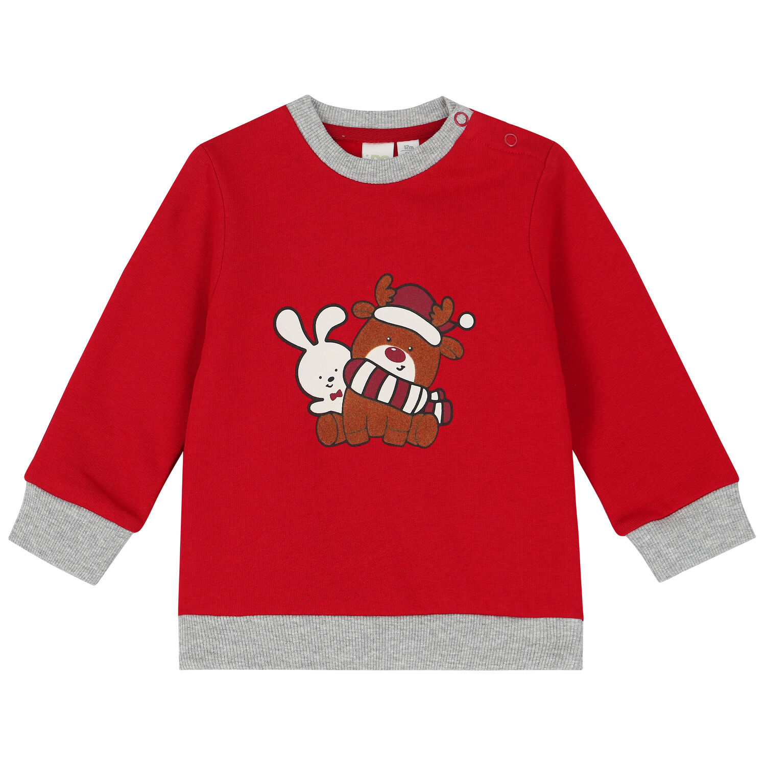 Baby Boys Red Reindeer Tracksuit, 1, hi-res