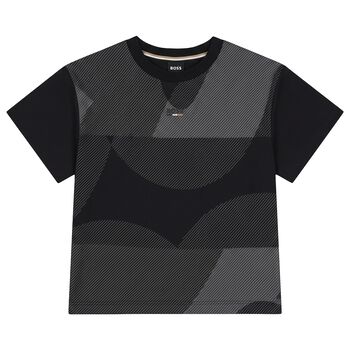 Boys Black & Grey Logo T-Shirt