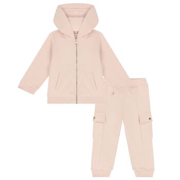 Younger Girls Pink Logo Tracksuit