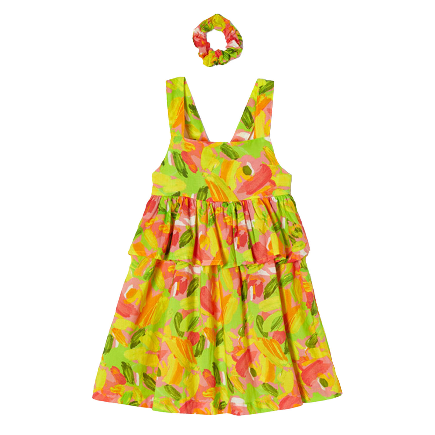 Girls Pink & Yellow Dress Set, 1, hi-res
