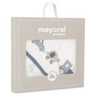 Baby Boys White & Blue Hooded Towel, 2, hi-res