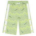 Boys Green Zigzag Shorts, 1, hi-res