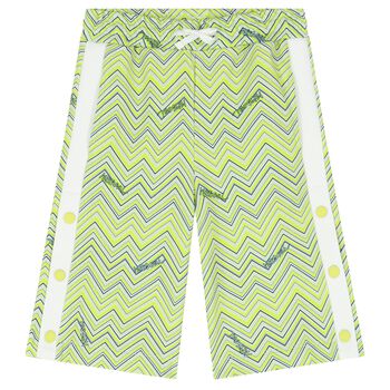 Boys Green Zigzag Shorts