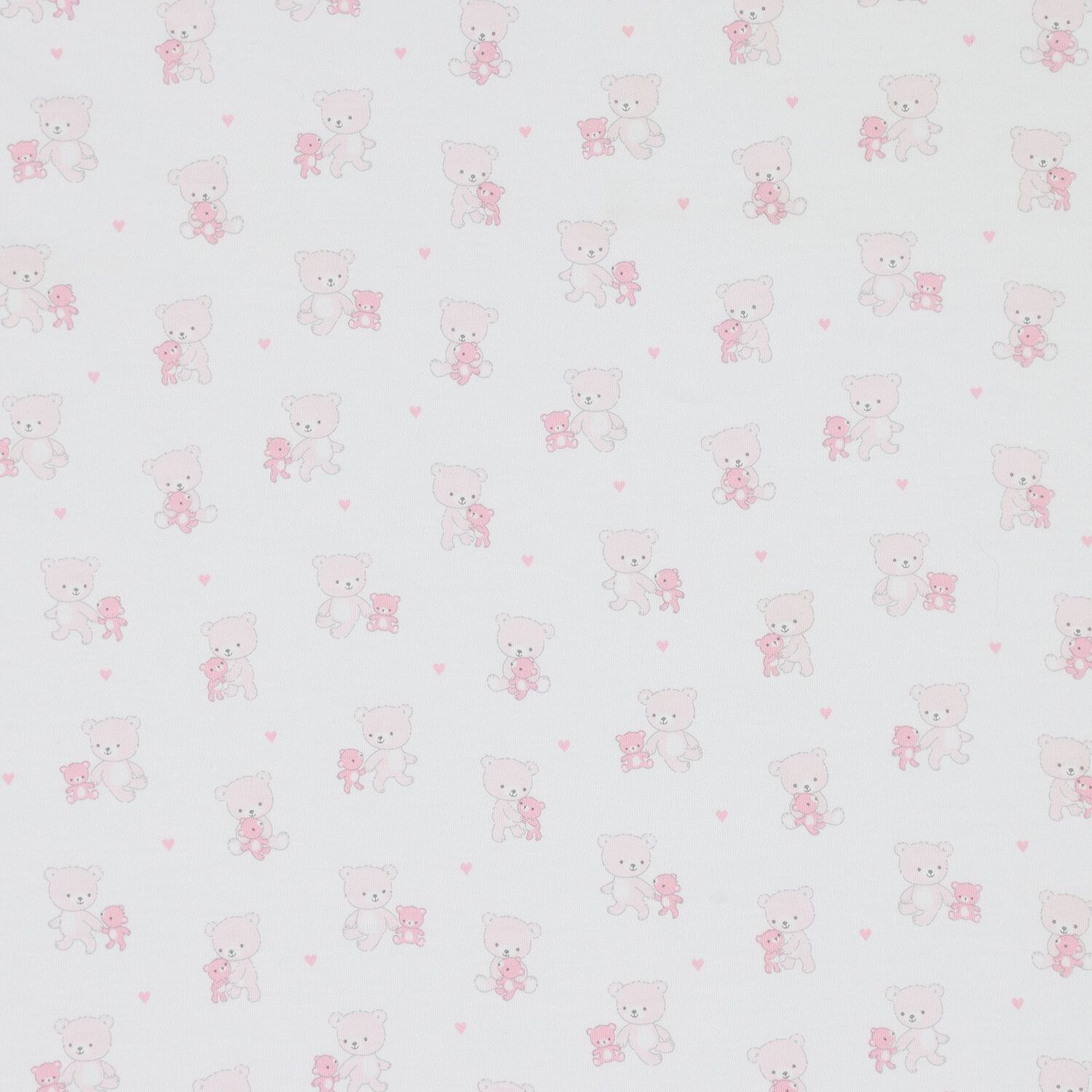 Baby Girls White & Pink Teddy Bear Reversible Blanket, 1, hi-res