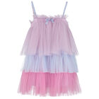 Girls Blue, Pink & Purple Tulle Dress, 1, hi-res