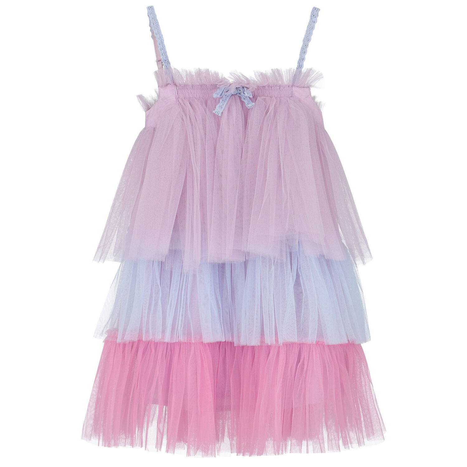 Girls Blue, Pink & Purple Tulle Dress, 1, hi-res