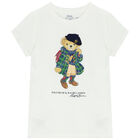 Girls White Polo Bear T-Shirt, 2, hi-res