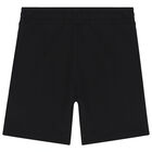 Boys Black Logo Shorts, 1, hi-res