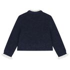 Girls Navy Blue Knitted Sequin Cardigan, 1, hi-res