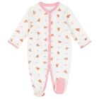 Baby Girls White & Pink Logo Babygrow, 1, hi-res