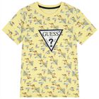 Boys Yellow & Navy Blue Logo Shorts Set, 1, hi-res