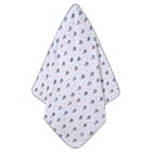 Baby Boys White Hooded Towel, 1, hi-res