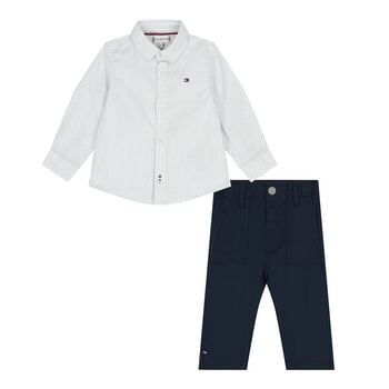 Baby Boys Blue Logo Trousers Set
