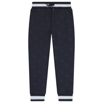 Boys Navy Blue Logo Joggers